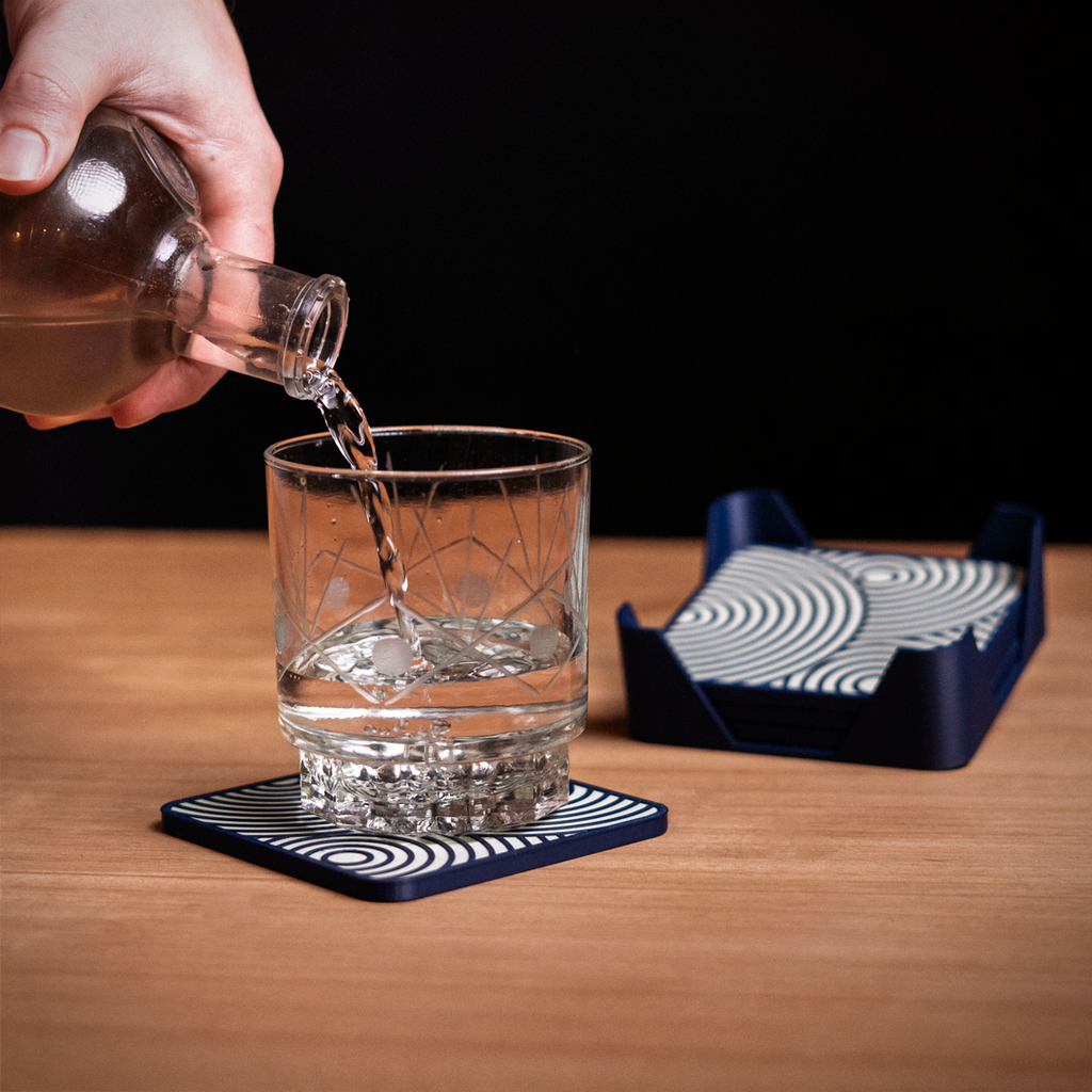 Concentric Square Coasters — vy 4, Glasunderlägg Skenloft