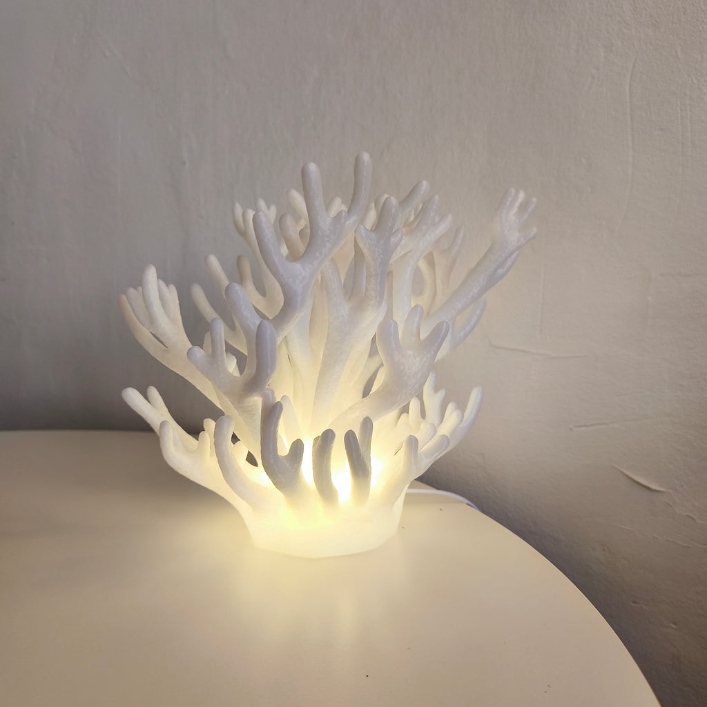 Coral Lamp sedd från sidan — Bordslampa designad av Skenloft