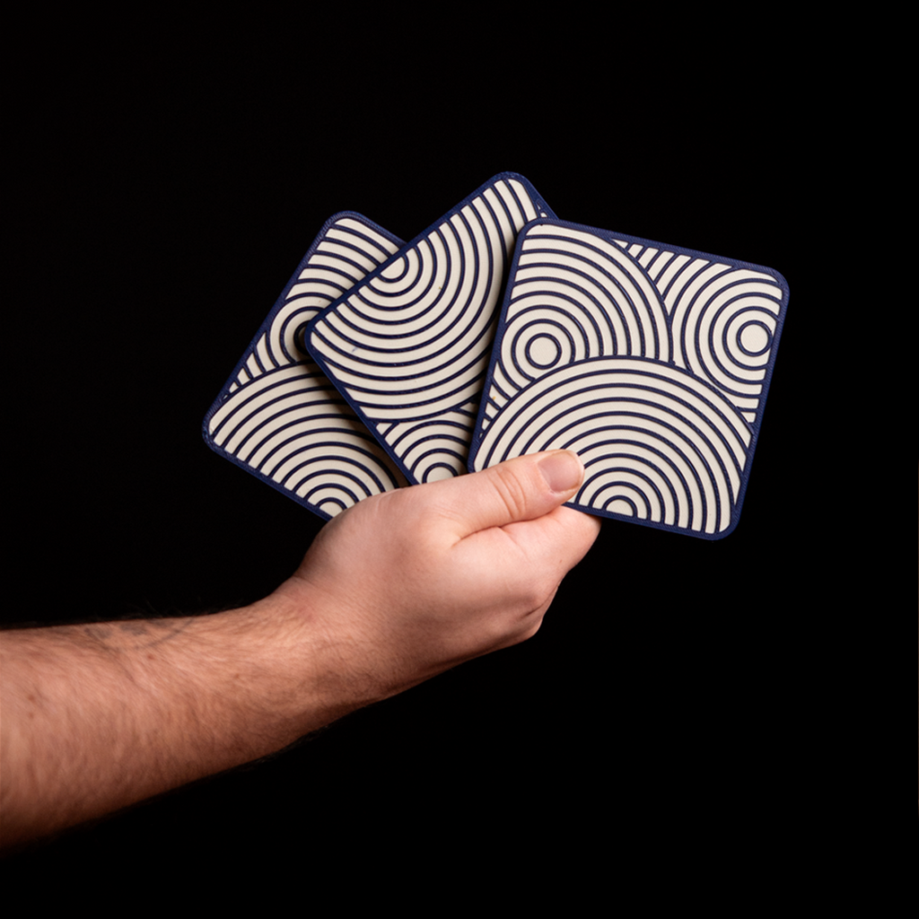 Concentric Square Coasters — Glasunderlägg från Skenloft, handgjord i Sverige
