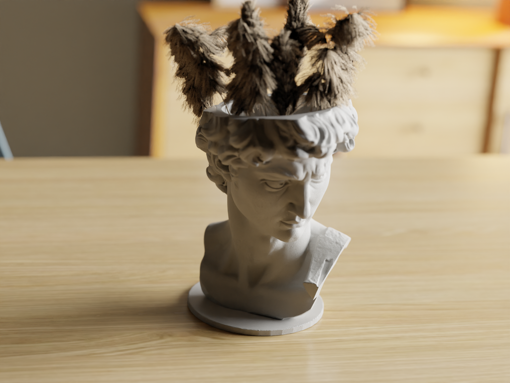 David by Michelangelo Vase sedd från sidan — Vas designad av Skenloft