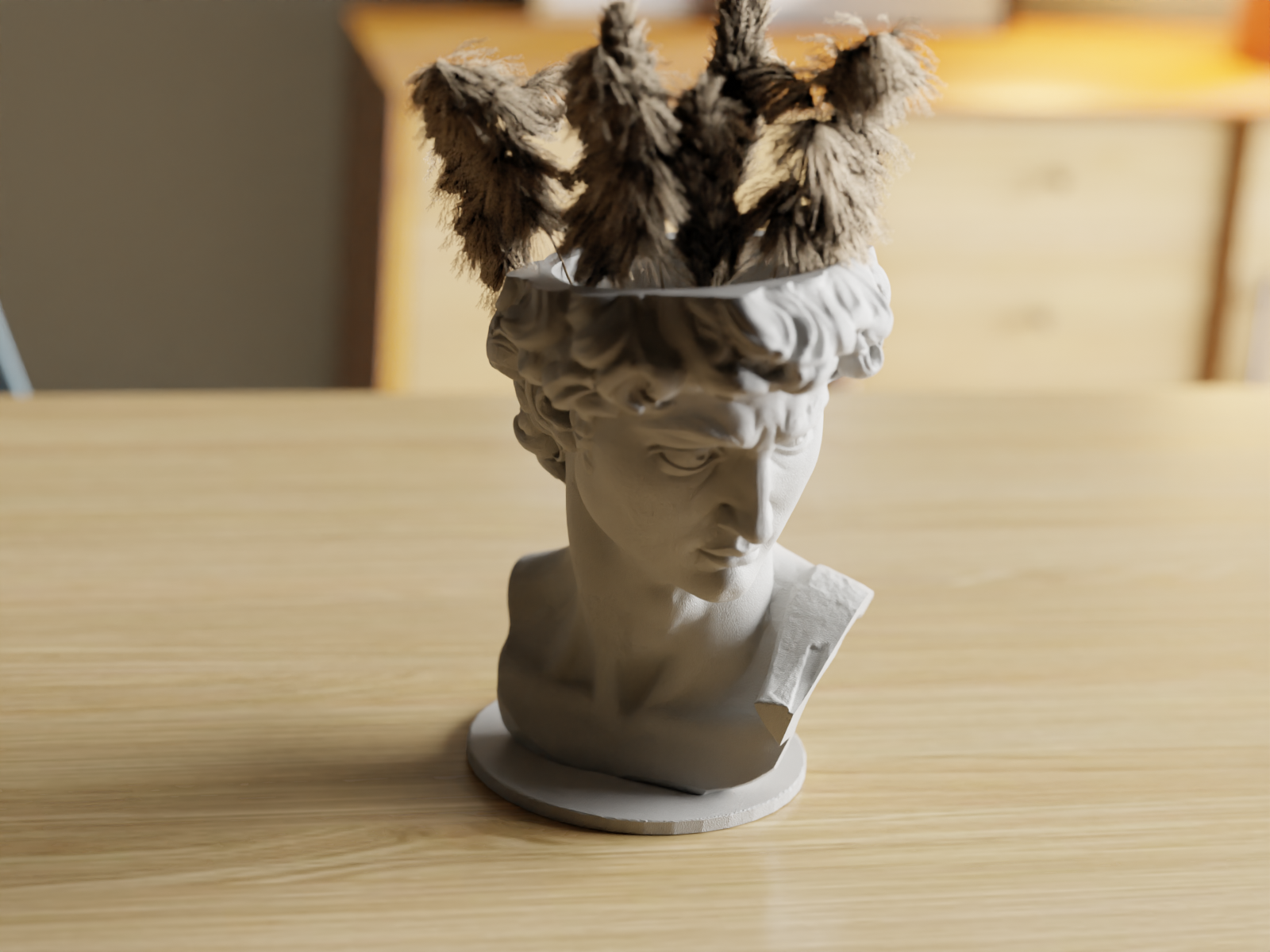 David by Michelangelo Vase sedd från sidan — Vas designad av Skenloft