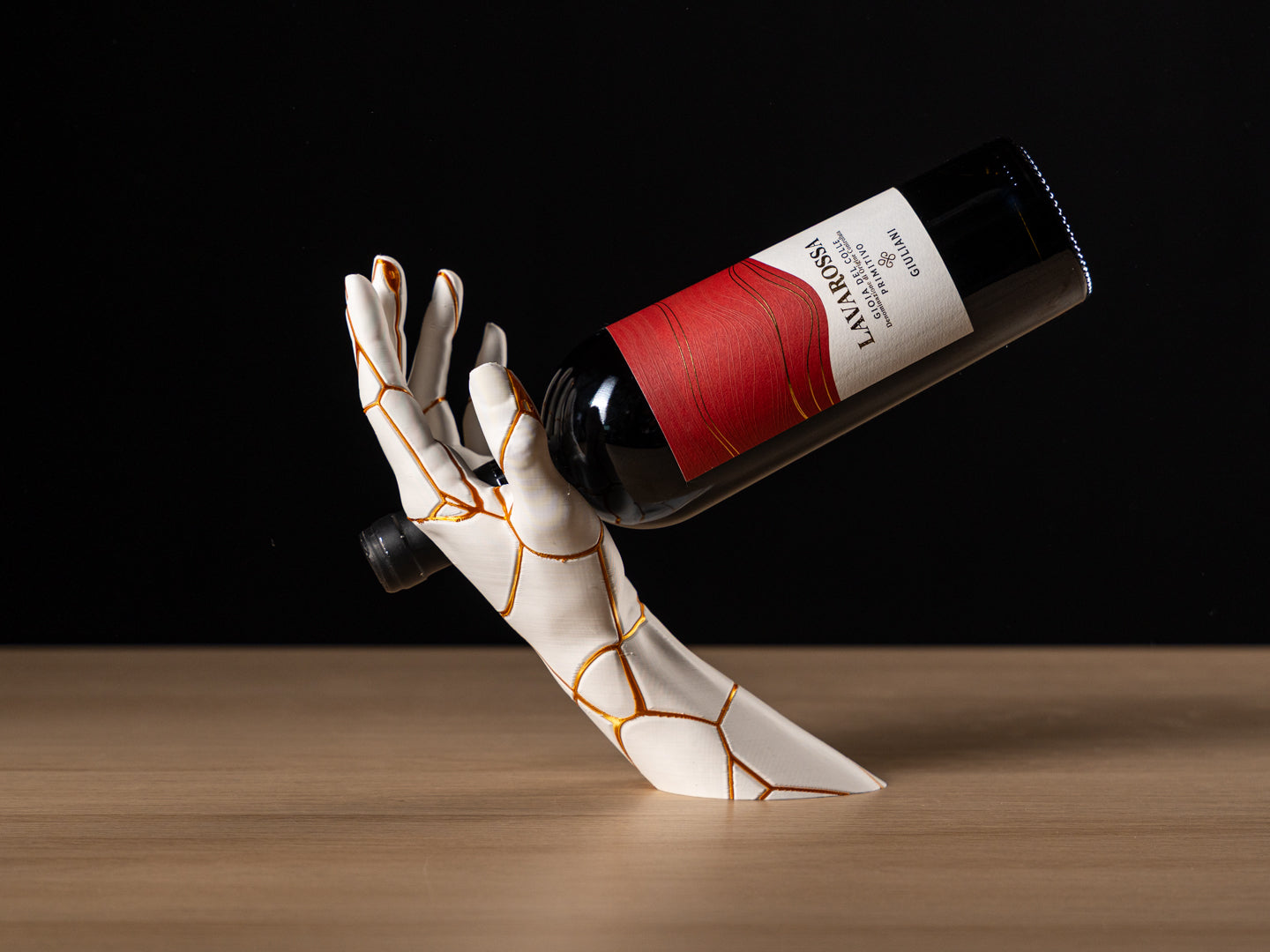 Vino Grace — Kintsugi Wine Holder — Vinhållare från Skenloft, handgjord i Sverige