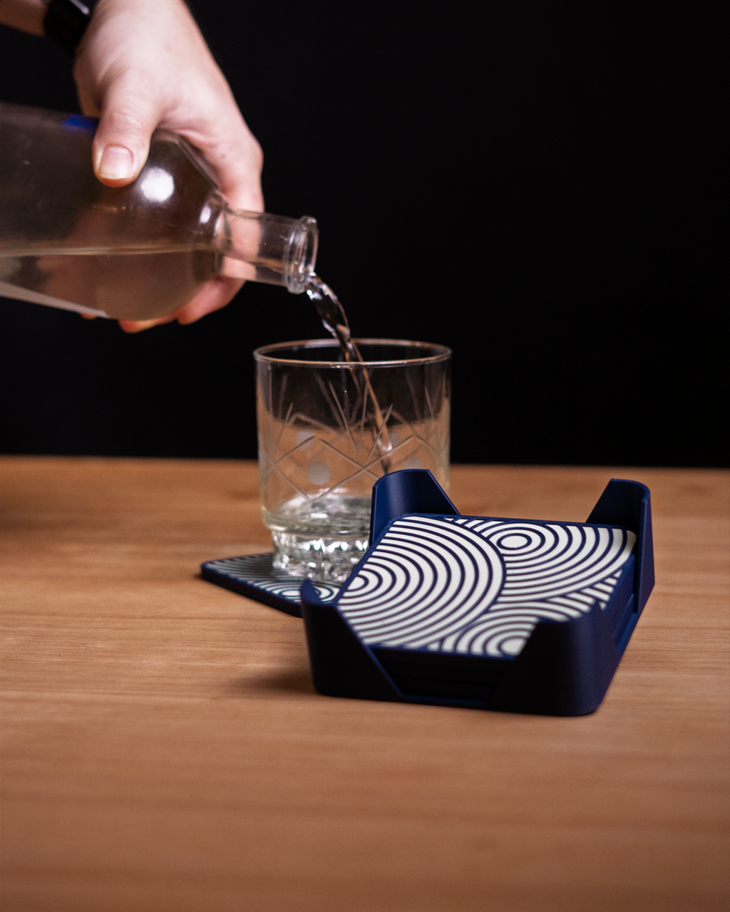 Concentric Square Coasters — vy 7, Glasunderlägg Skenloft