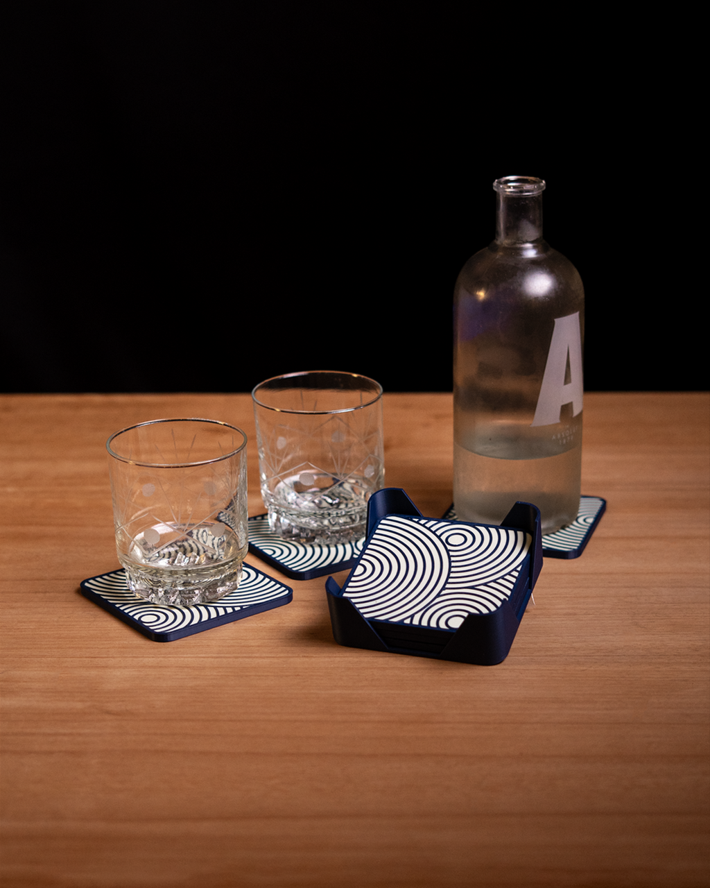 Concentric Square Coasters — vy 10, Glasunderlägg Skenloft
