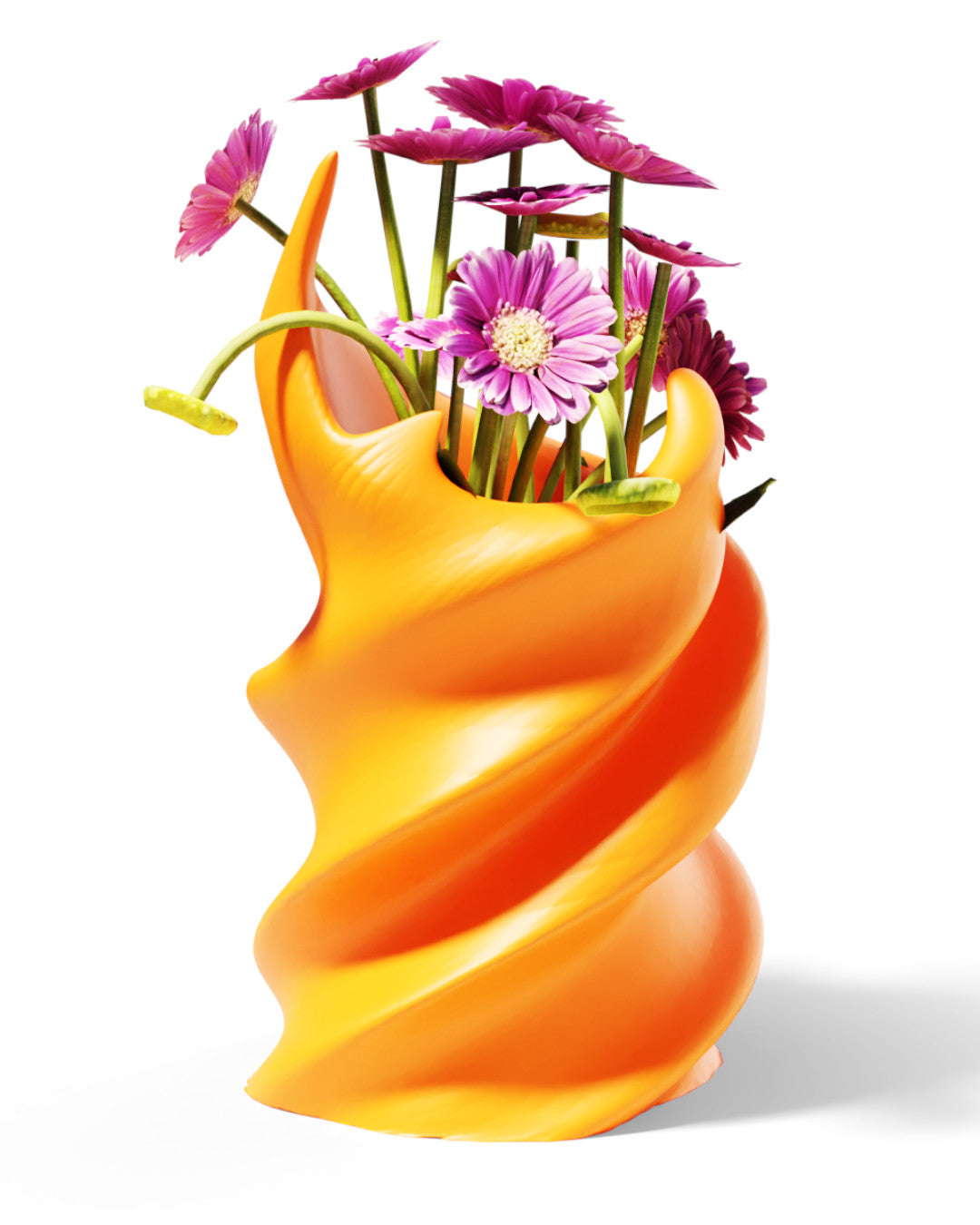 Fire Clay Vase sedd från sidan — Vas designad av Skenloft