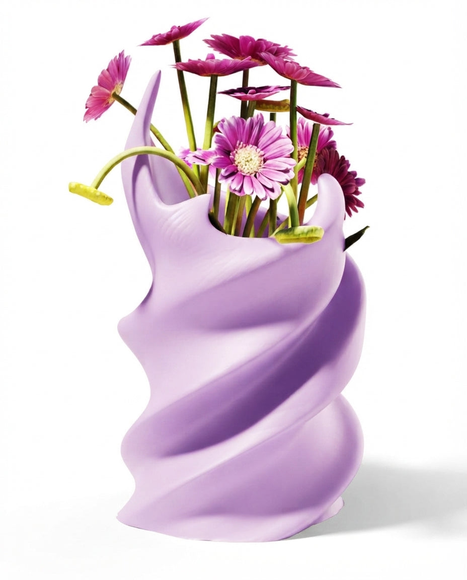 Fire Clay Vase - Lilac Purple