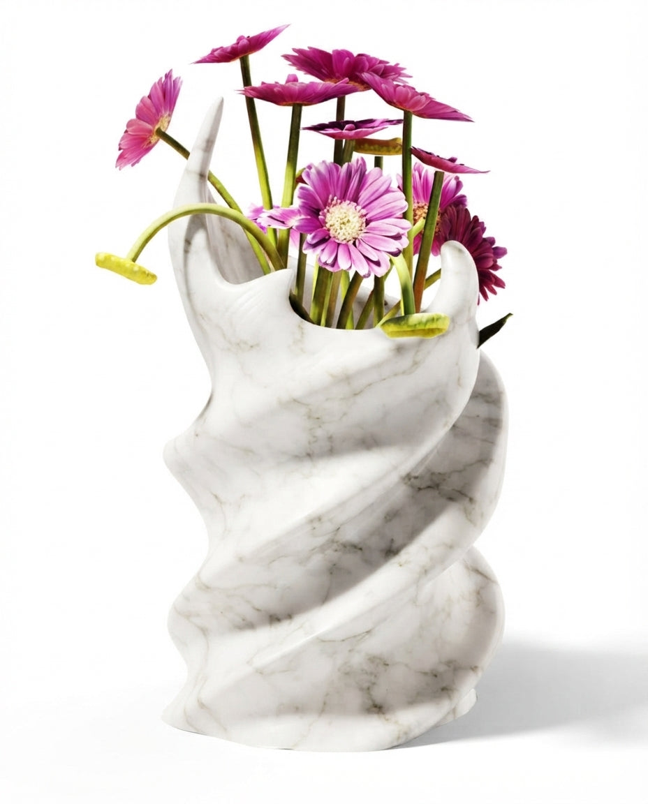 Fire Clay Vase - Marble